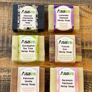 Natural Handmade Hemp Soap Bundle of 6